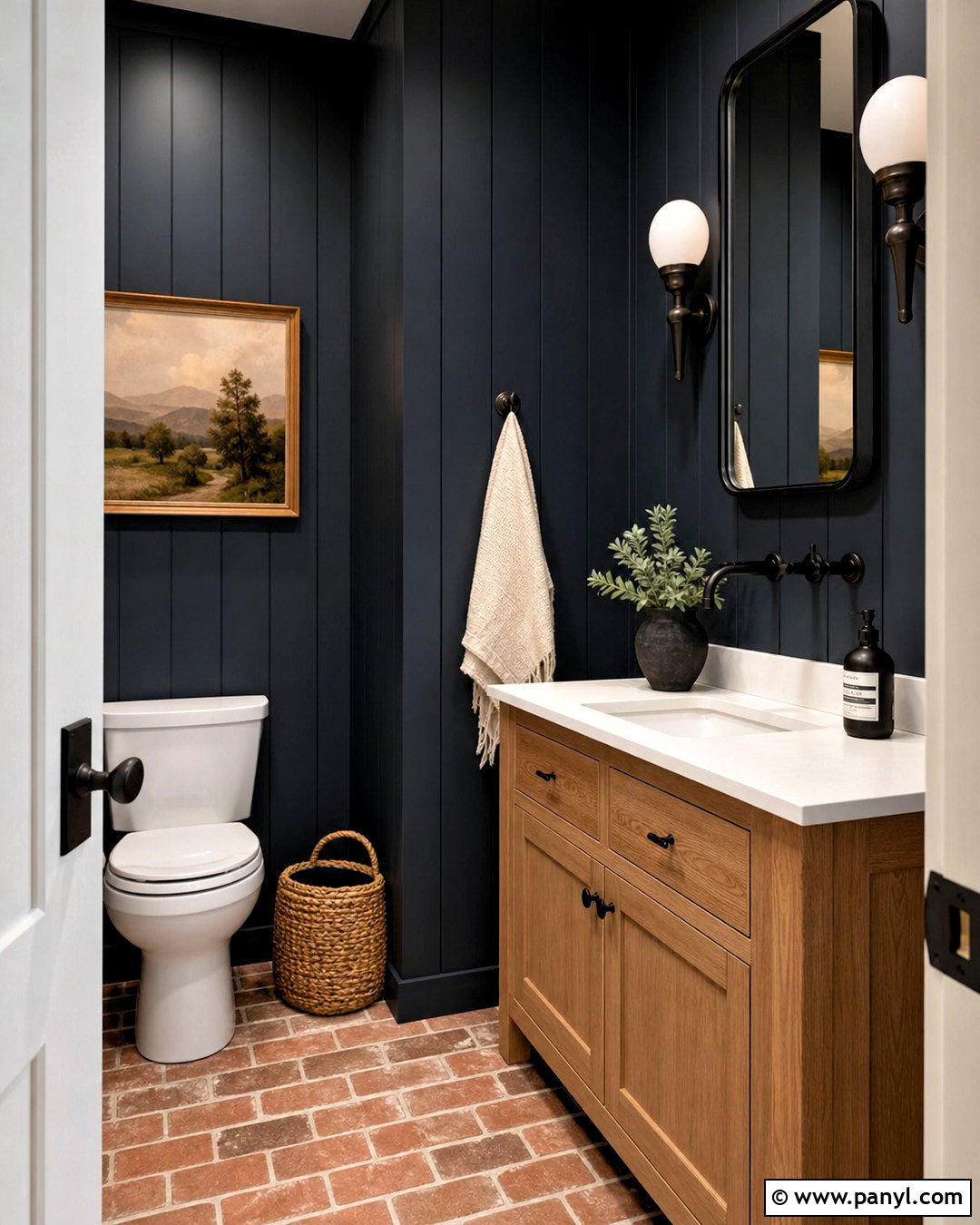 Dark Farmhouse Half Bathroom - 20 dark half bathroom ideas