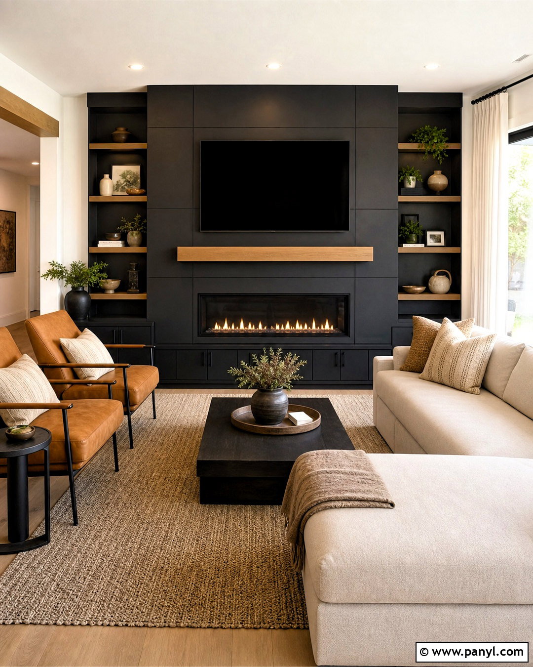 Dark Fireplace Wall With TV - 20 dark fireplace wall ideas
