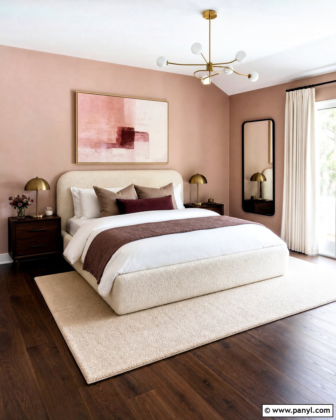 Dark Floor Light Pink Bedroom - 20 dark floors light walls