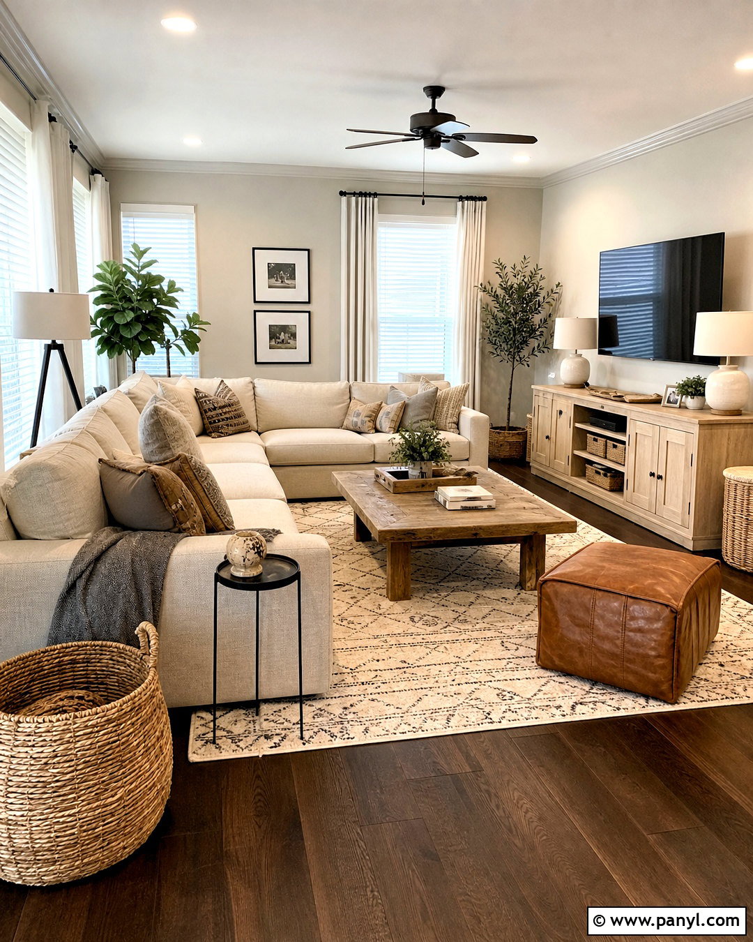 Dark Floor Light Taupe Family Room - 20 dark floors light walls