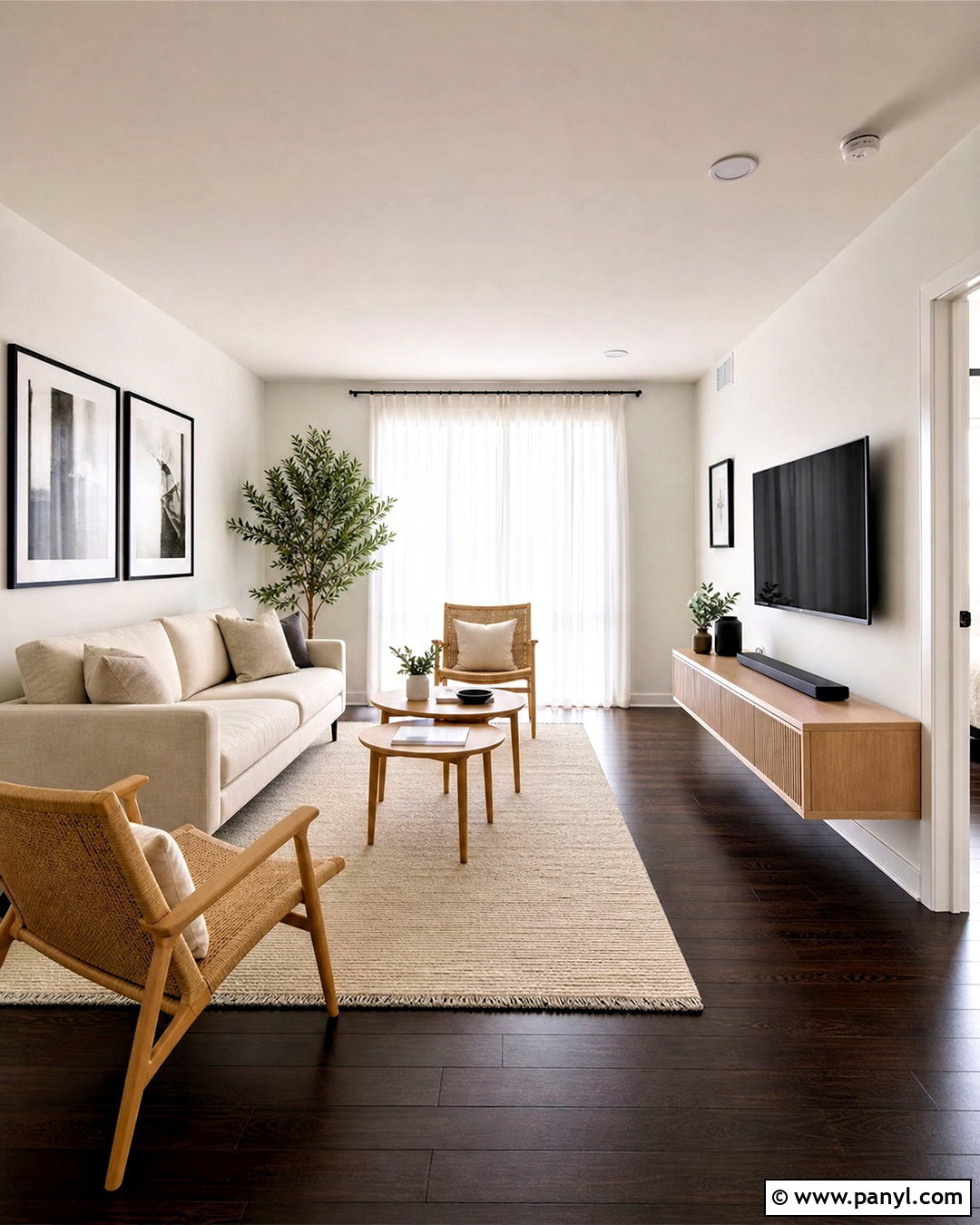 Dark Floor White Wall Small Living Room - 20 dark floors light walls