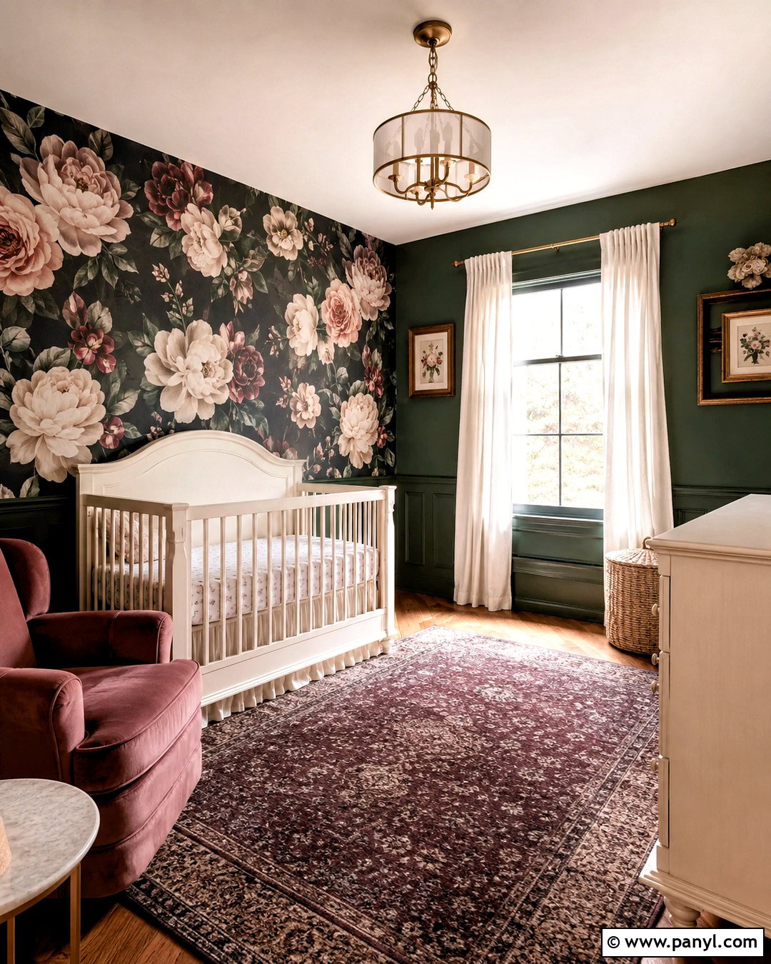 Dark Floral Baby Room - 20 dark baby room ideas