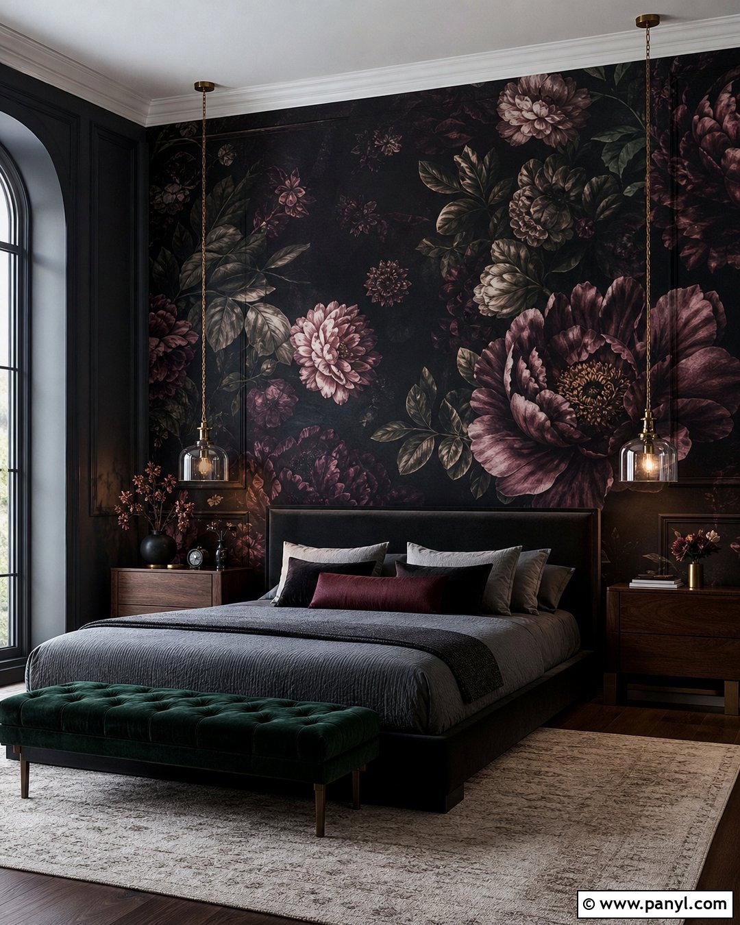 Dark Floral Gothic Wall Mural - 30 Gothic Walls