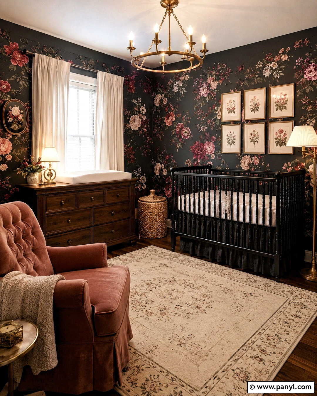 Dark Floral Nursery - 20 dark nursery ideas