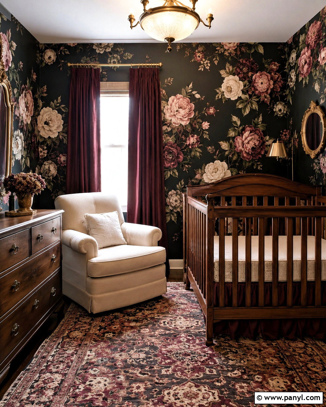 Dark Floral Nursery - 20 dark baby nursery ideas