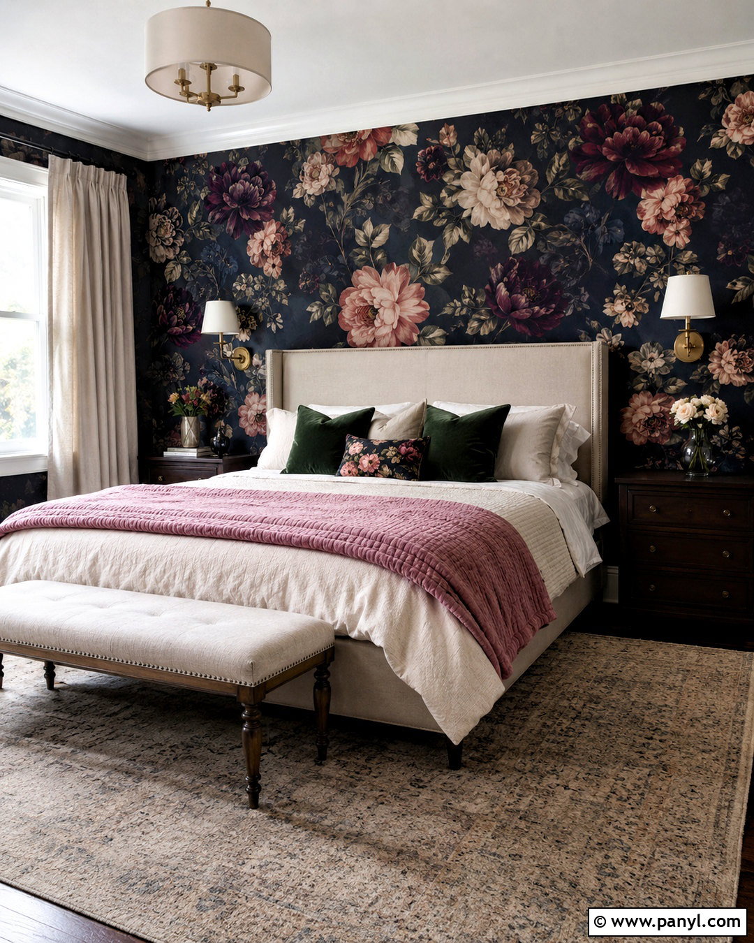 Dark Floral Wallpaper Bedroom - 20 dark wall bedroom ideas