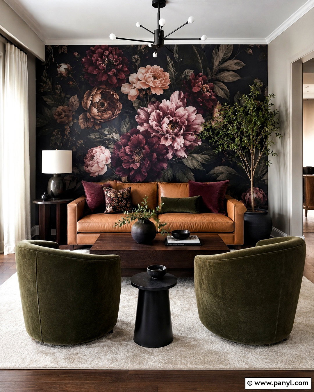 Dark Floral Wallpaper Living Room - 20 large floral wallpaper ideas