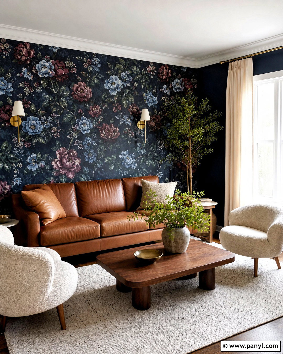 Dark Floral Wallpaper Living Room - 20 floral wallpaper living room ideas
