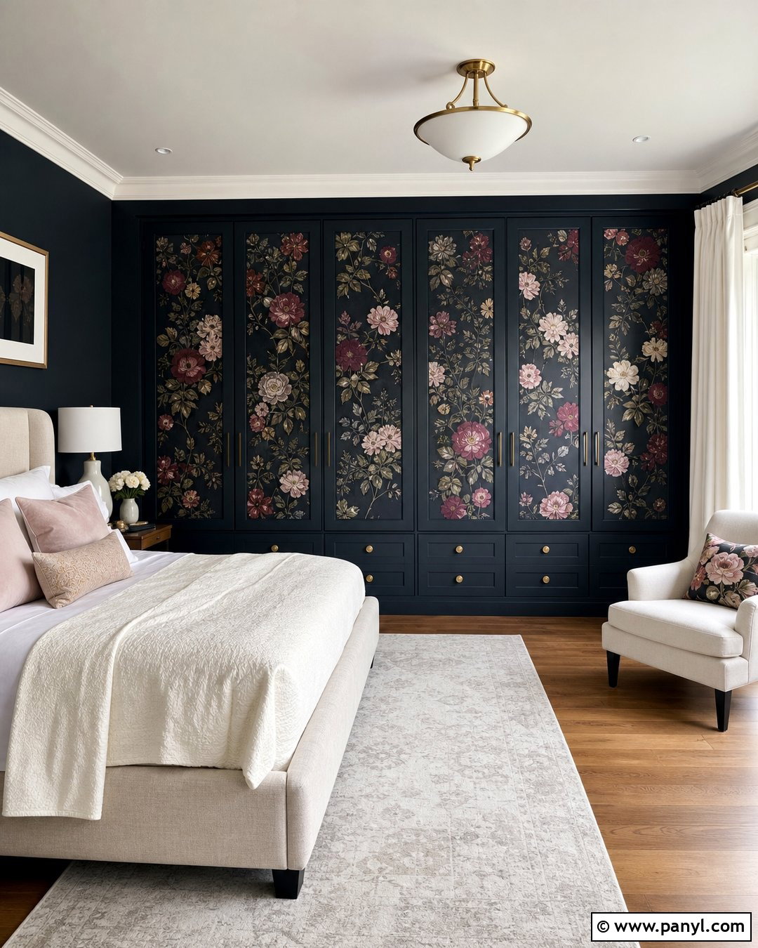 Dark Floral Wardrobe Wallpaper - 40 Wardrobe Wallpaper Ideas