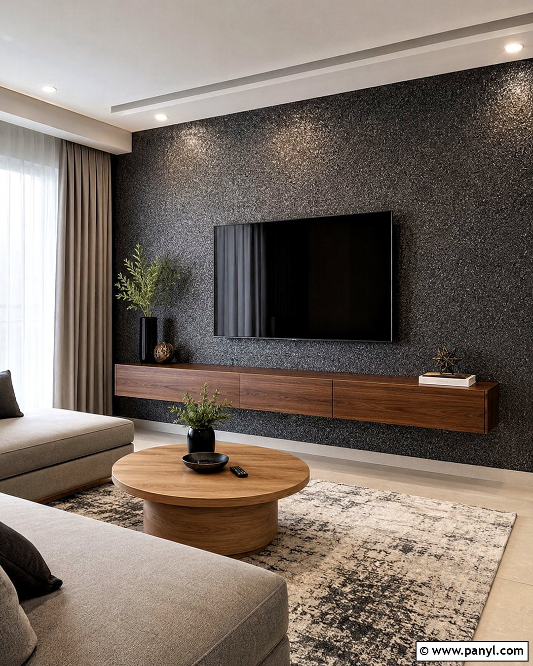 Dark Glitter Wallpaper Behind A TV - 20 dark glitter wallpaper ideas