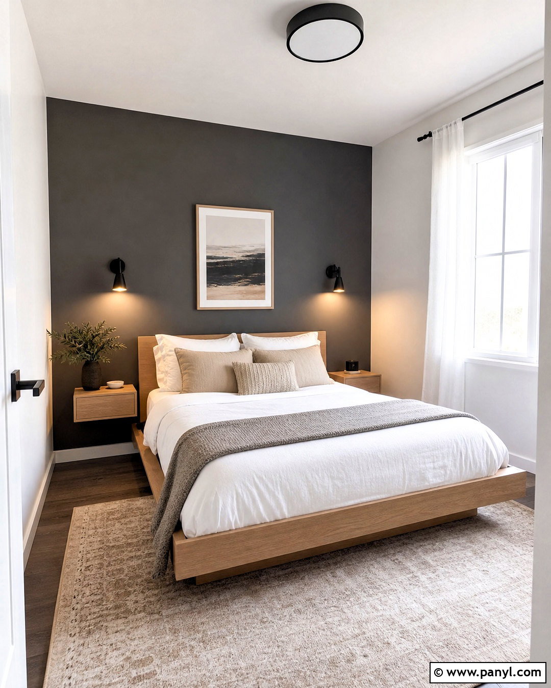 Dark Gray Accent Wall In A Small Bedroom - 20 dark gray accent wall bedroom ideas