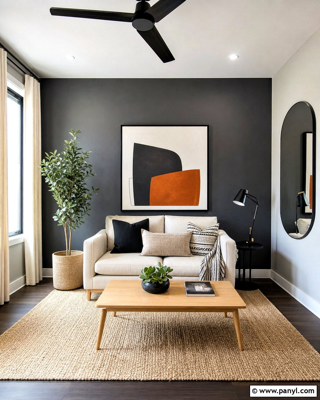 Dark Gray Accent Wall In Small Living Room - 20 dark gray accent wall living room ideas
