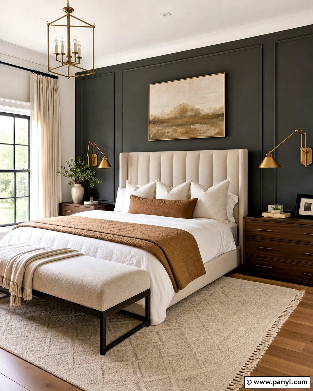 Dark Gray Accent Wall Primary Bedroom - 20 gray accent wall ideas