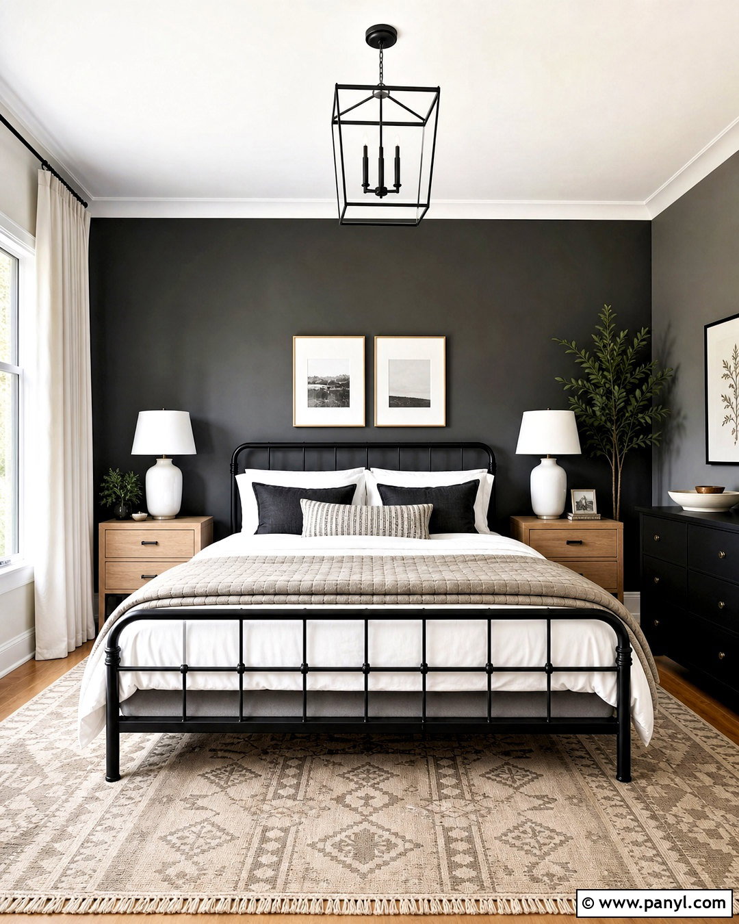 Dark Gray Accent Wall With Black Furniture - 20 dark gray accent wall bedroom ideas