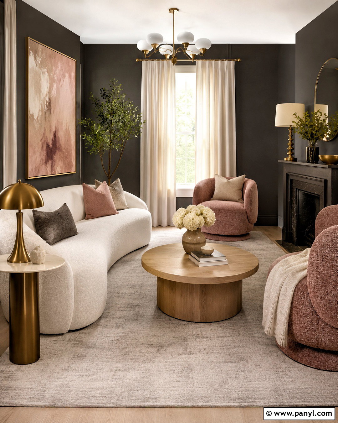 Dark Gray And Blush Living Room - 20 dark gray living room ideas