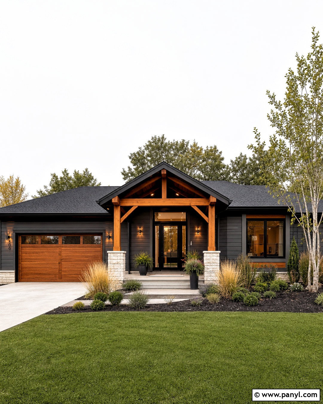 Dark Gray And Cedar Exterior Color Scheme - 20 house exterior colors schemes