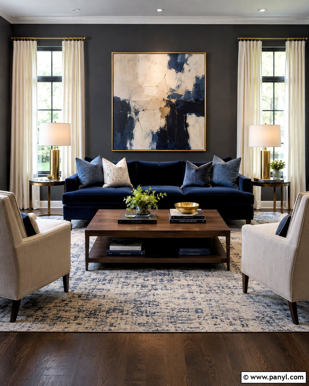 Dark Gray And Navy Living Room - 20 dark gray living room ideas