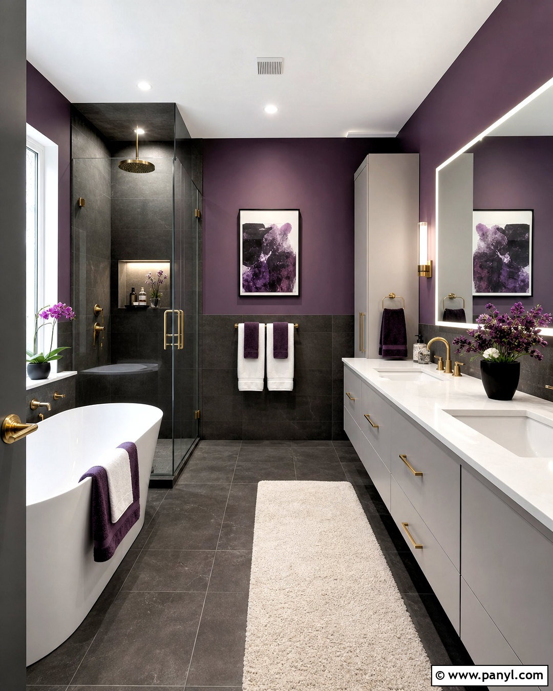 Dark Gray And Purple Bathroom - 20 gray and purple bathroom ideas