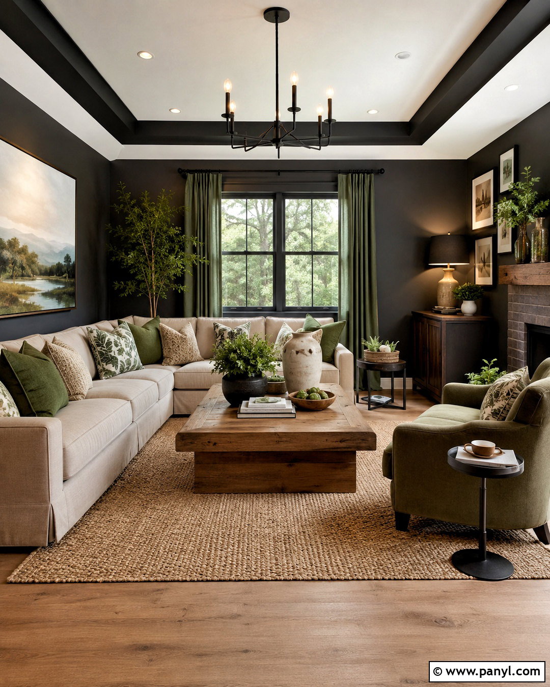 Dark Gray And Sage Green Living Room - 20 dark gray living room ideas