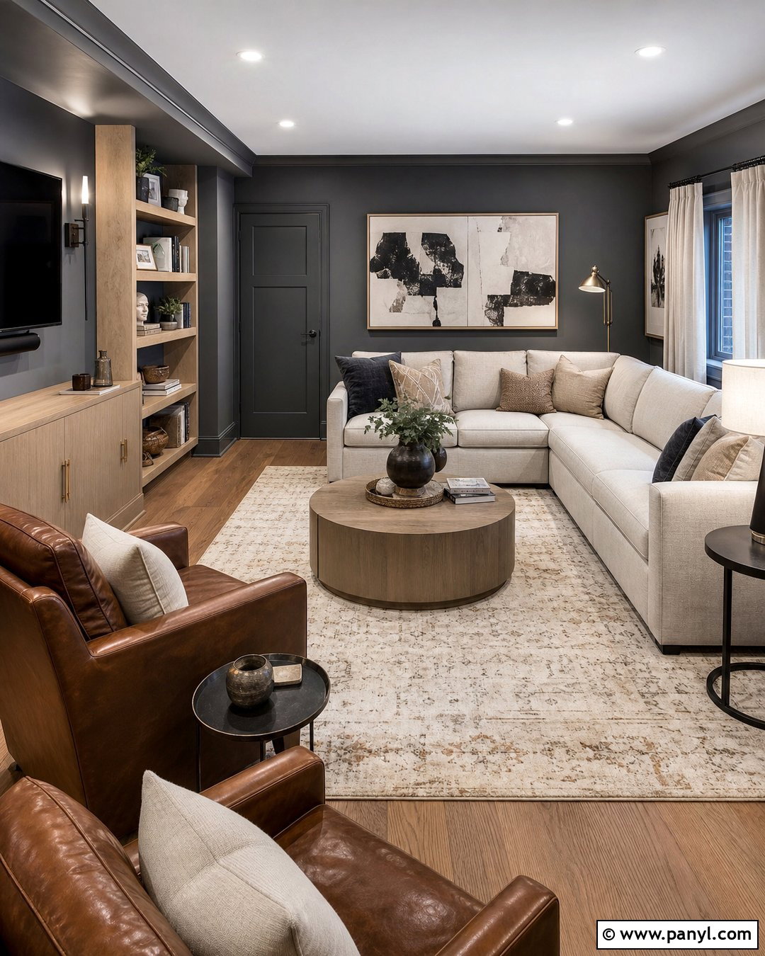 Dark Gray Basement Family Room - 20 dark gray basement walls