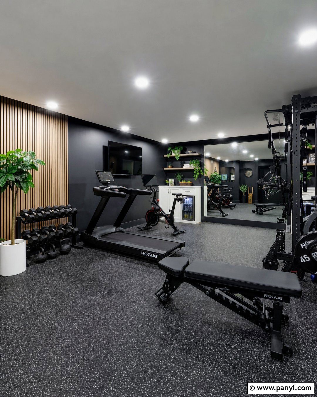 Dark Gray Basement Home Gym - 20 dark gray basement walls