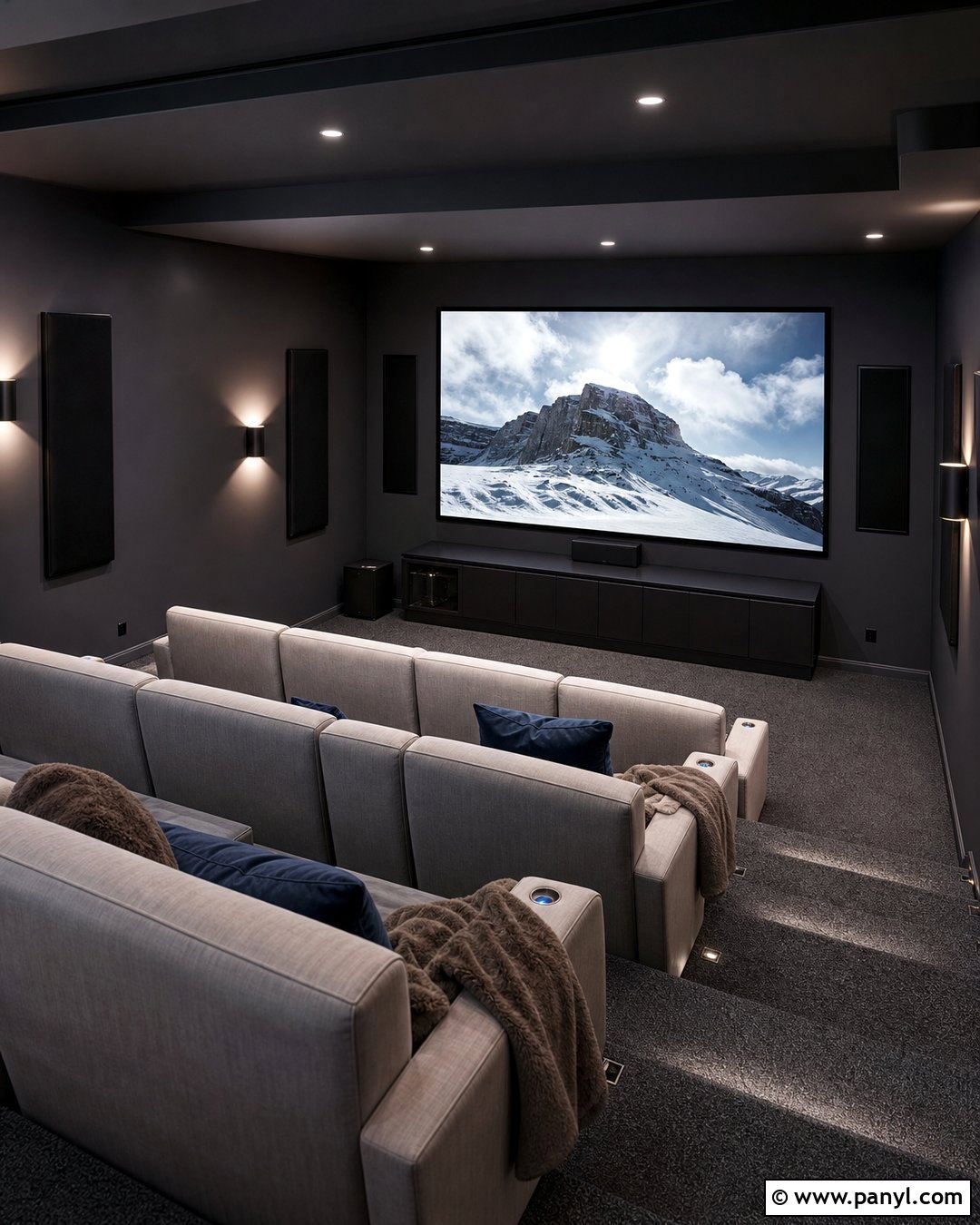 Dark Gray Basement Home Theater - 20 dark gray basement walls
