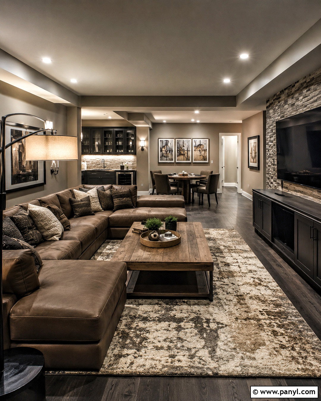 Dark Gray Basement Lounge - 20 dark interiors