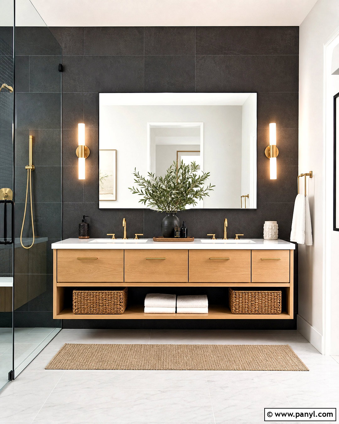 Dark Gray Bathroom Feature Wall - 20 dark feature wall ideas