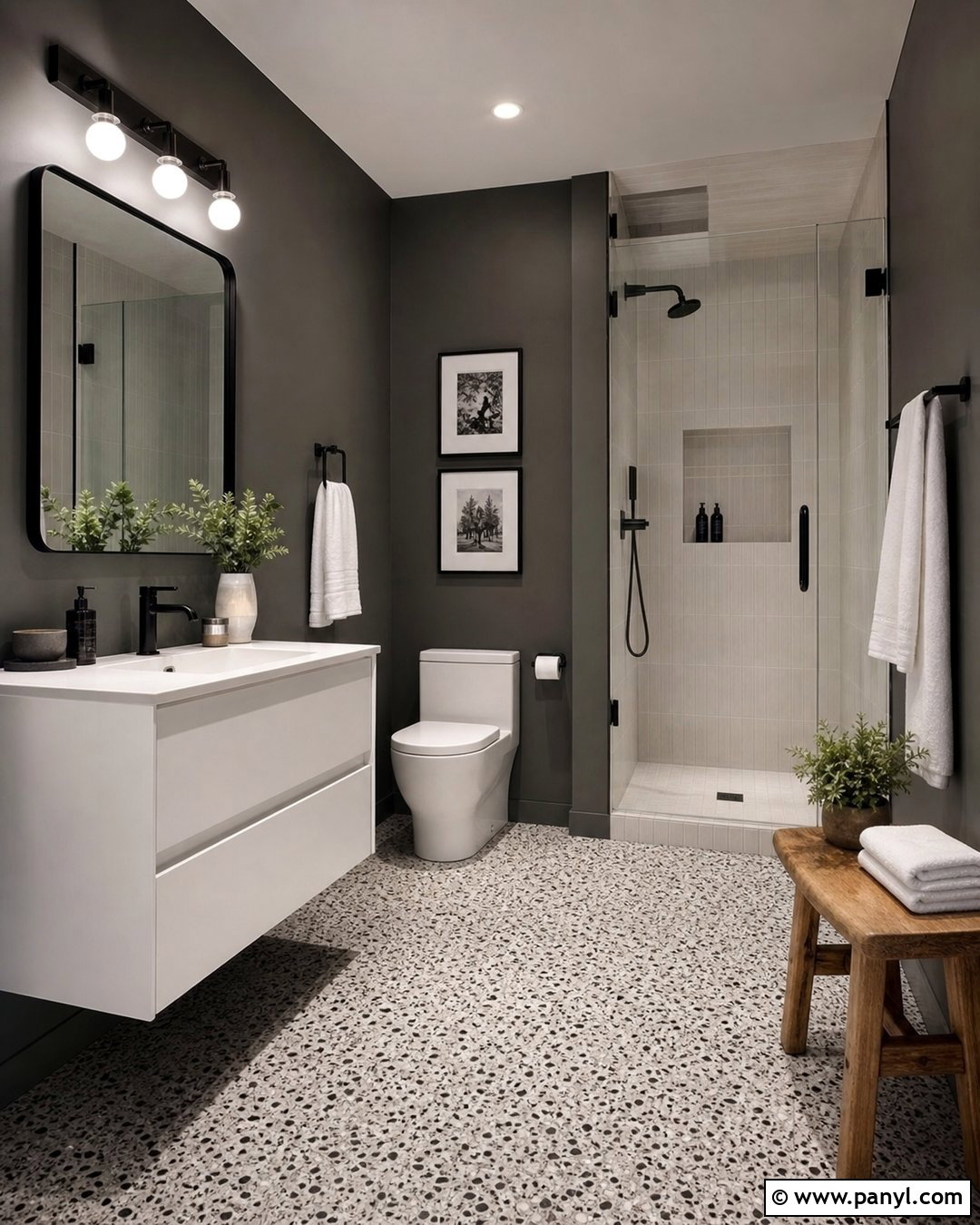 Dark Gray Bathroom Walls With Black Fixtures - 25 Dark Gray Bathroom Walls