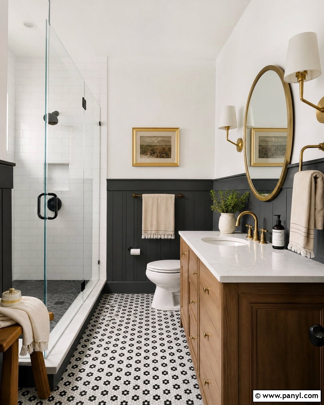 Dark Gray Bathroom Walls With Board And Batten - 25 Dark Gray Bathroom Walls