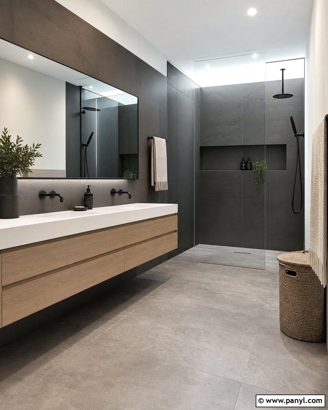 Dark Gray Bathroom Walls With Concrete Floors - 25 Dark Gray Bathroom Walls