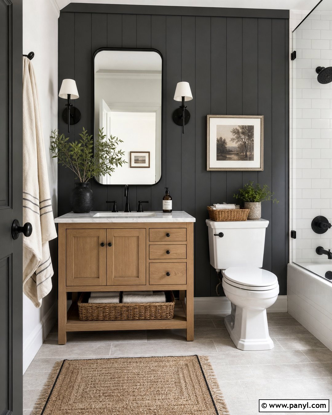 Dark Gray Bathroom Walls With Gray Shiplap - 25 Dark Gray Bathroom Walls