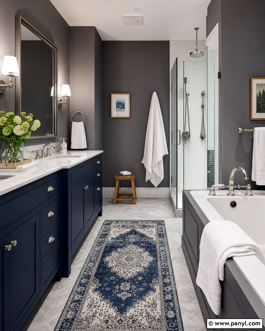 Dark Gray Bathroom Walls With Navy Blue - 25 Dark Gray Bathroom Walls