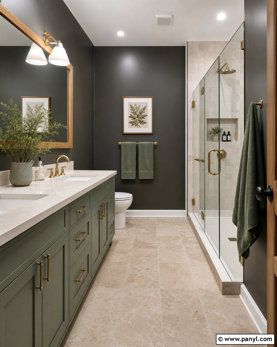 Dark Gray Bathroom Walls With Sage Green - 25 Dark Gray Bathroom Walls