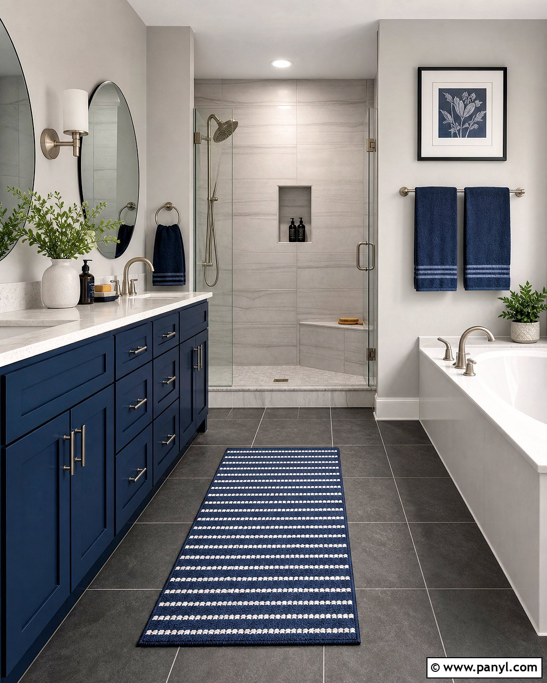 Dark Gray Bathroom With Blue Accents - 20 dark gray bathroom ideas