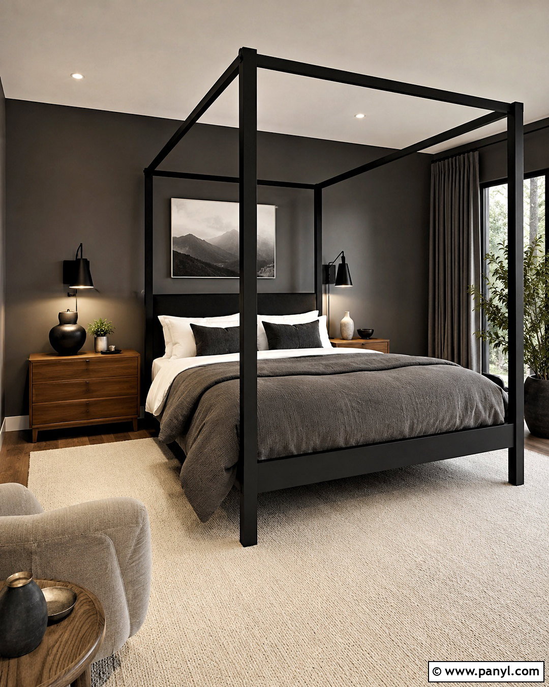 Dark Gray Bedroom - 20 dark and moody bedroom ideas