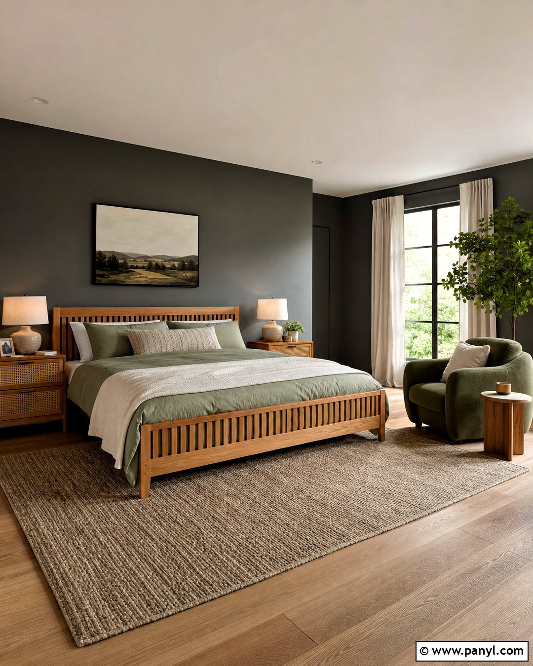 Dark Gray Bedroom With Sage Green - 20 dark gray room ideas