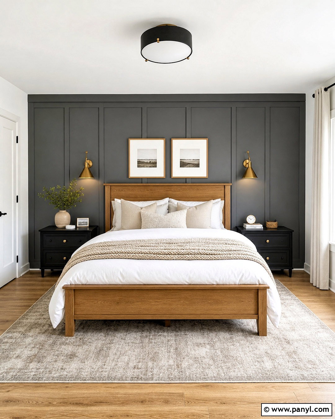 Dark Gray Board And Batten Bedroom - 20 gray accent wall bedroom ideas