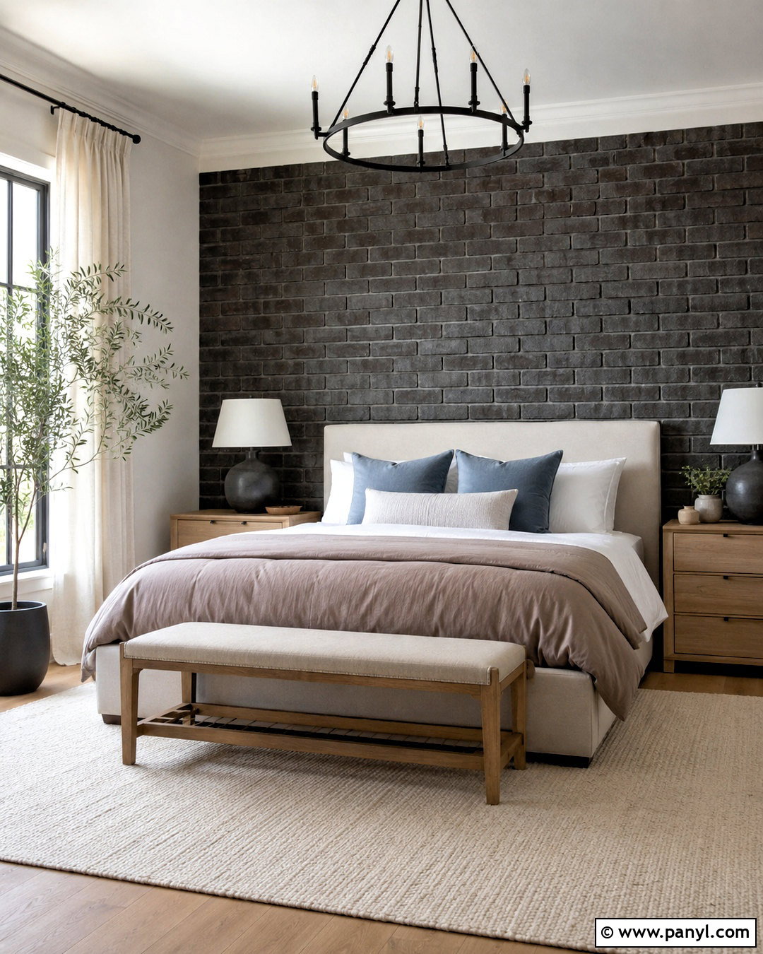 Dark Gray Brick Bedroom Wall - 20 dark brick wall ideas