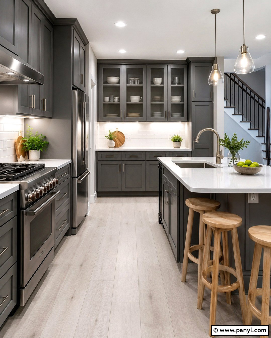 Dark Gray Cabinets In A Small Kitchen - 20 Light Gray Walls Dark Gray Cabinets