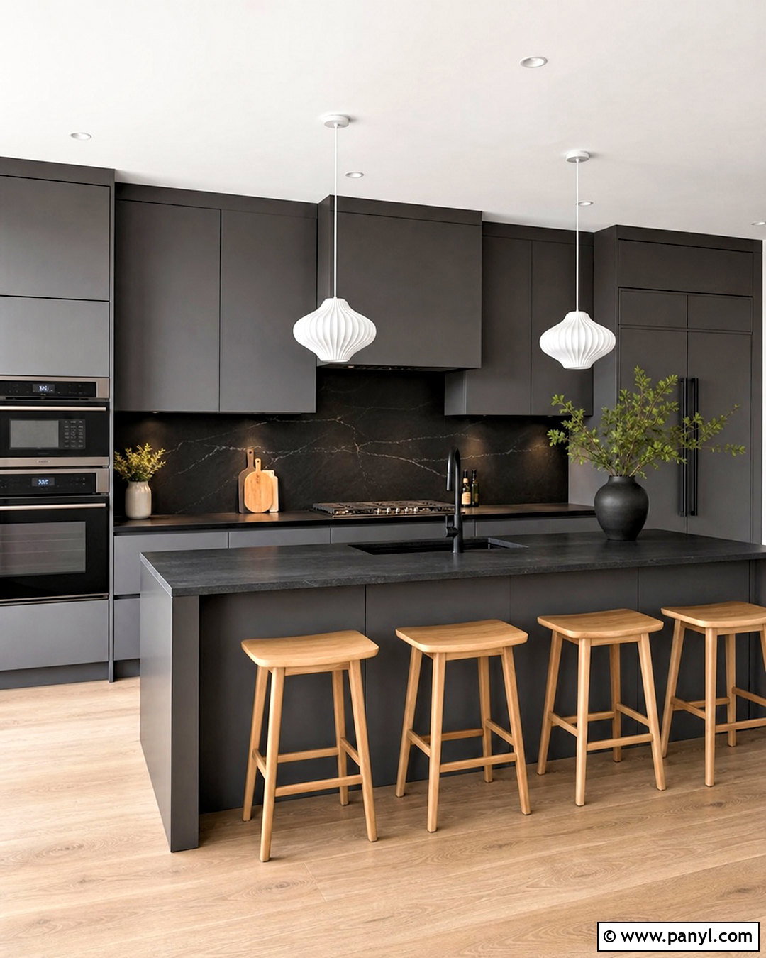 Dark Gray Cabinets With Black Countertops - 20 kitchens with gray cabinets