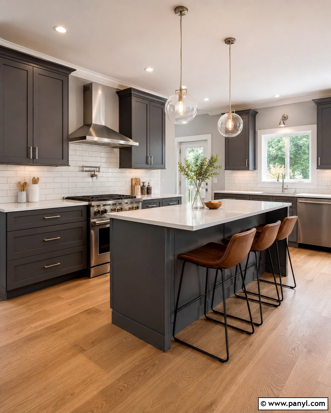 Dark Gray Cabinets With White Subway Tile - 20 Light Gray Walls Dark Gray Cabinets