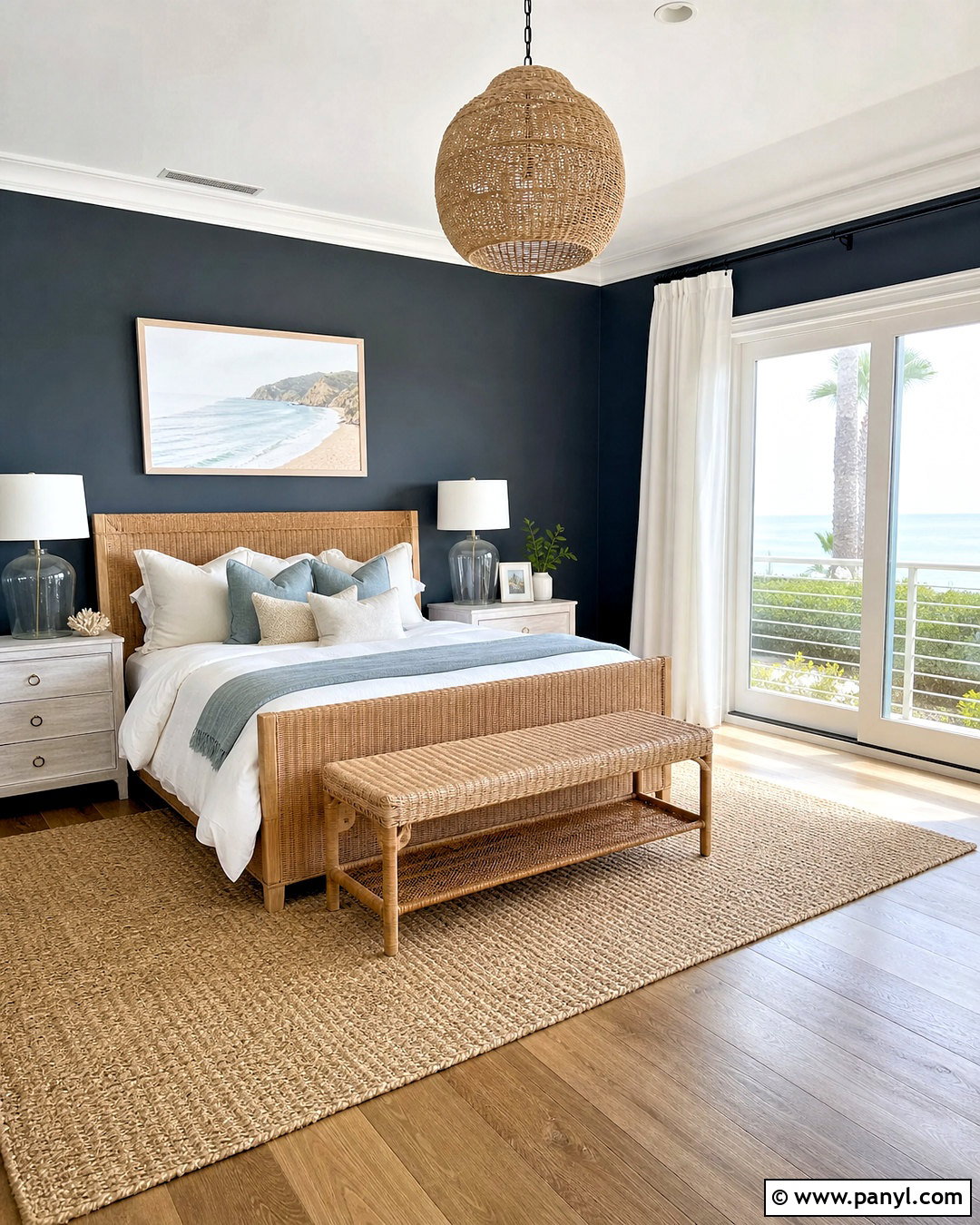 Dark Gray Coastal Bedroom - 20 dark gray accent wall bedroom ideas