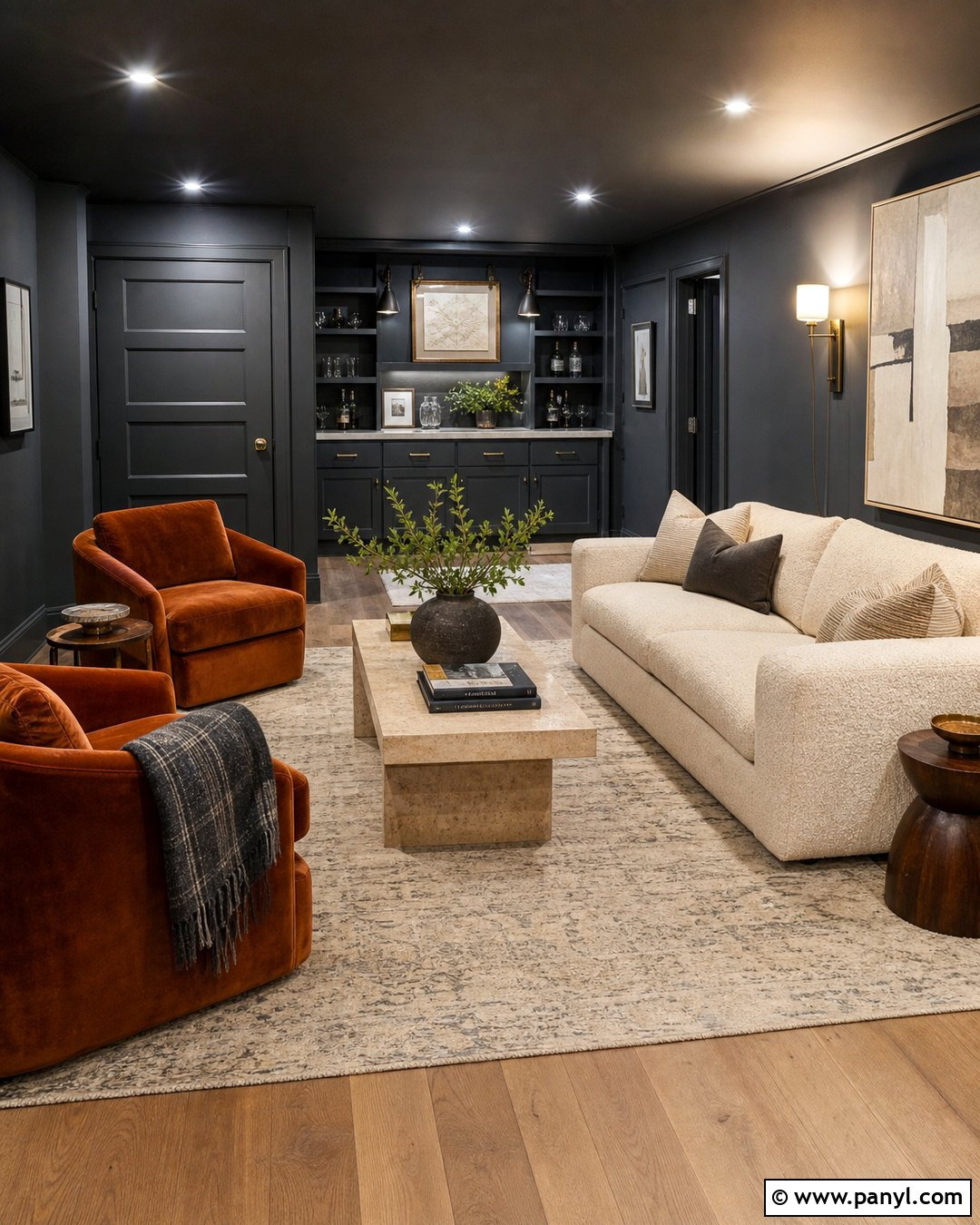 20 Dark Gray Basement Walls for a Cozy, Polished Space