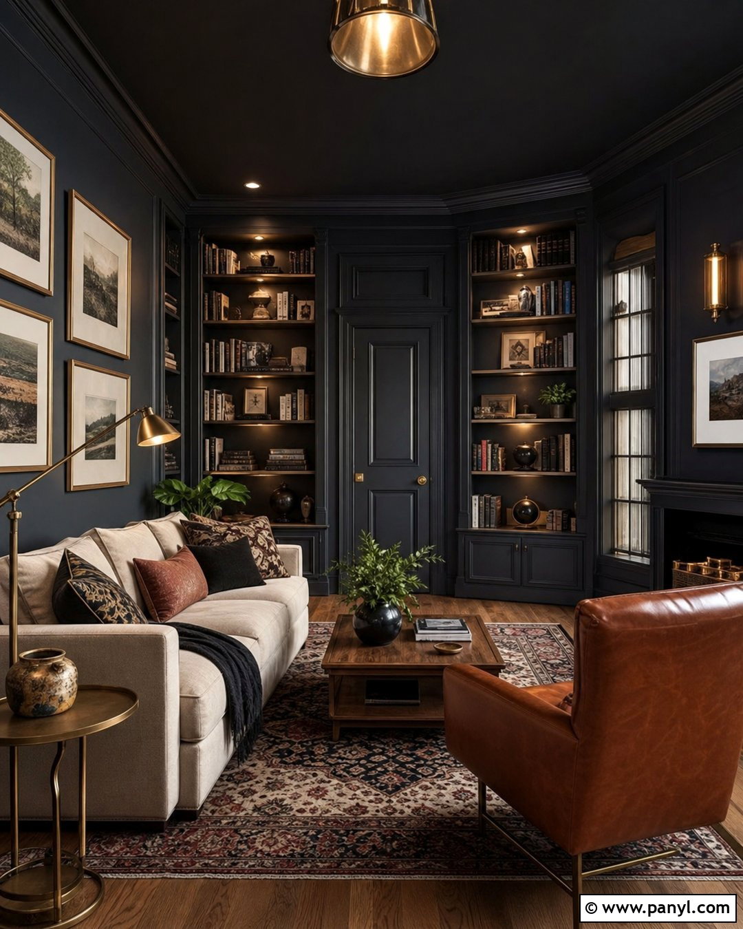 Dark Gray Color-Drenched Walls - 35 dark gray walls