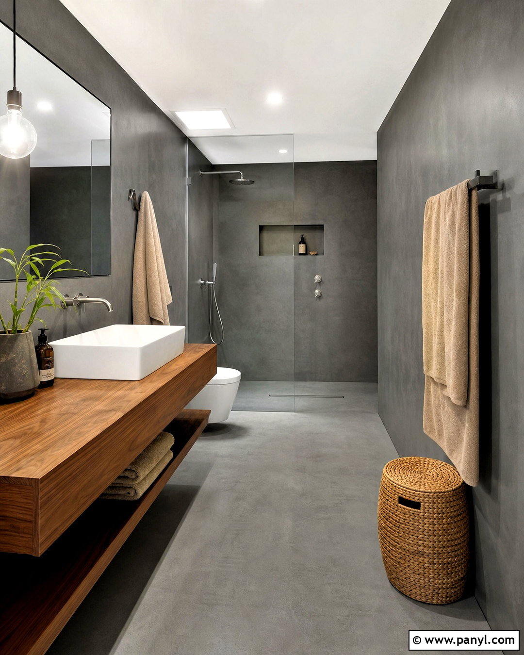 Dark Gray Concrete Bathroom - 20 dark gray bathroom ideas