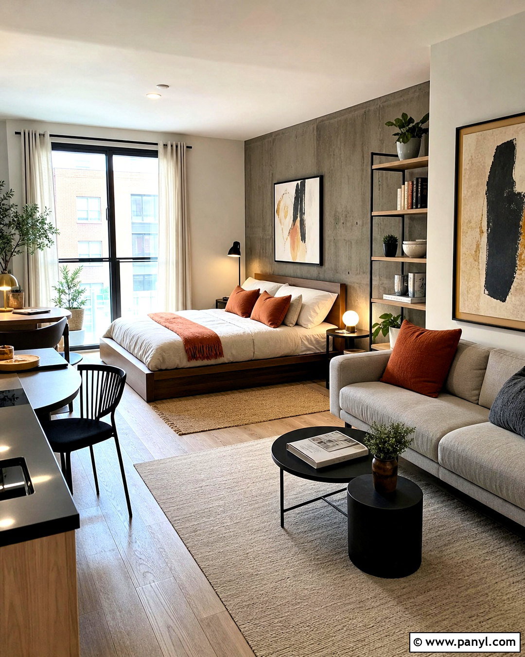 Dark Gray Concrete Studio Accent Wall - 20 moody accent wall ideas