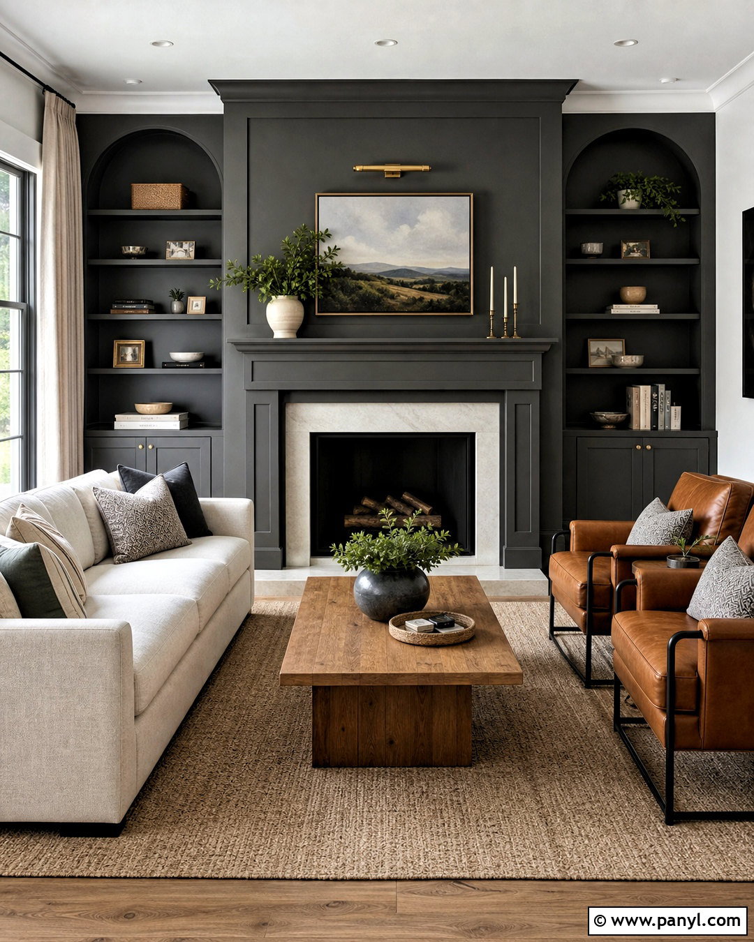 Dark Gray Fireplace Accent Wall - 20 accent wall gray living room ideas