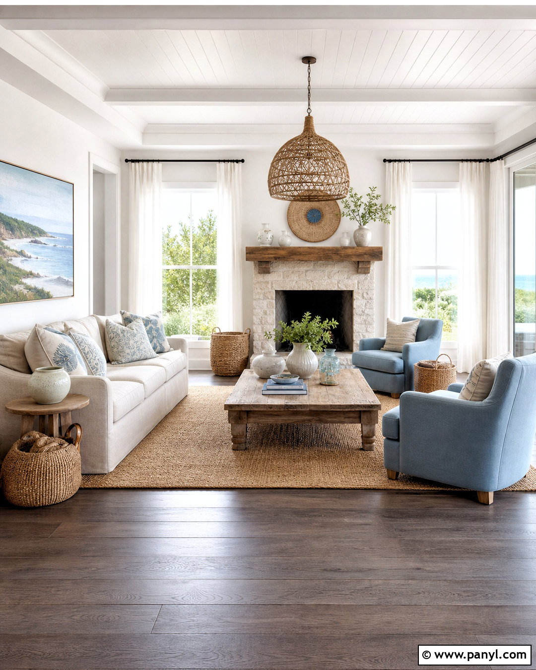 Dark Gray Floors With Coastal Decor - 20 dark gray floors living room ideas