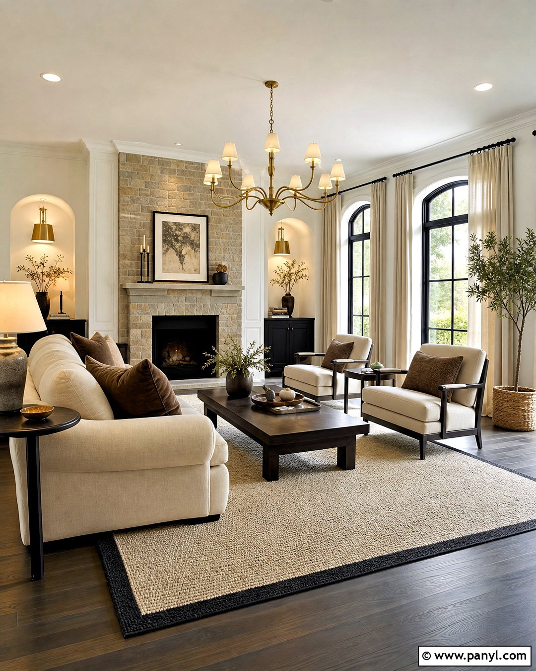 Dark Gray Floors With Cream Furniture - 20 dark gray floors living room ideas